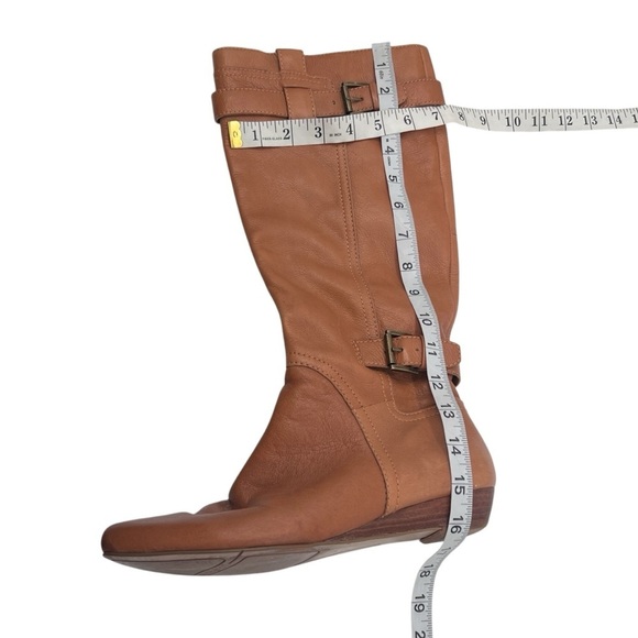 Nine West Brown Leather Buckle Up Pointed Toe Tall Boots Size 8 Women’s - Picture 11 of 11